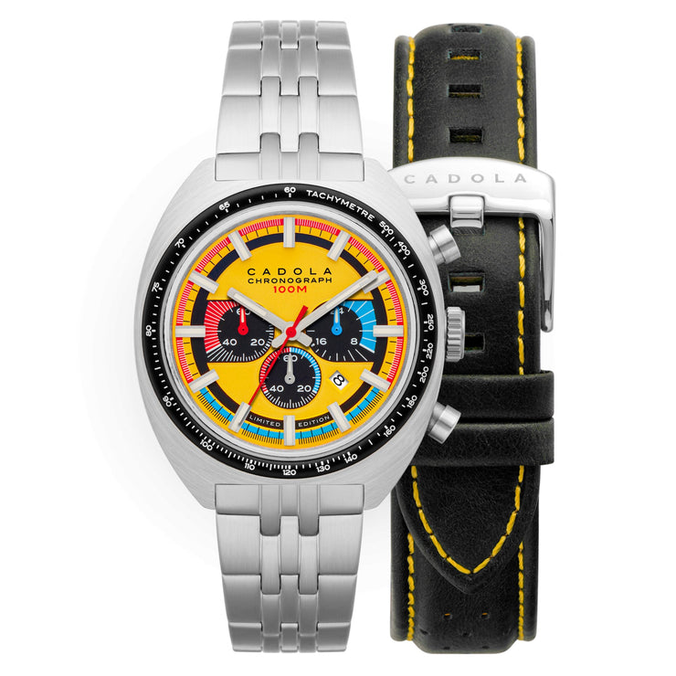 Cadola 1977 Chronograph Limited Edition Hazard Yellow - Watches.com - CD - 1023 - 33