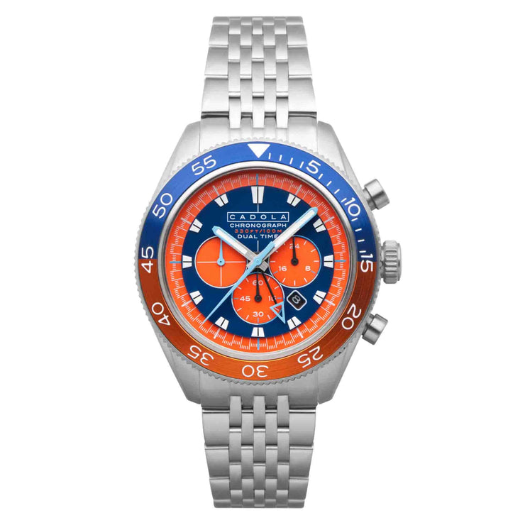 Cadola Ahrens Chronograph Sunset Blue SS - Watches.com - CD - 1036 - 22