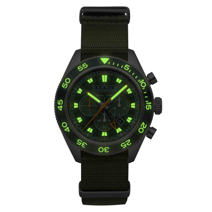 Cadola Ahrens Chronograph Track Green - Watches.com - CD - 1036 - 02