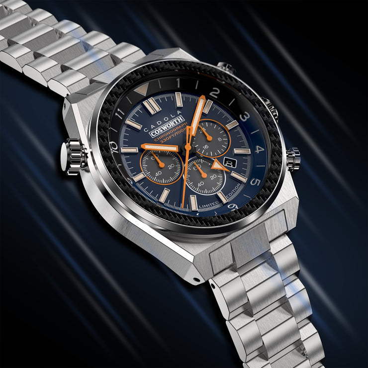 Cadola Cosworth Costin Dual Time Chronograph Limited Edition Ivy Blue - Watches.com - CD - 1042 - 11