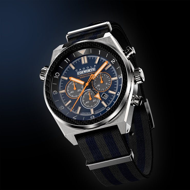 Cadola Cosworth Costin Dual Time Chronograph Limited Edition Ivy Blue - Watches.com - CD - 1042 - 11