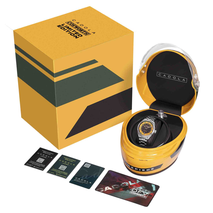 Cadola DFV - Cosworth Automatic Ayrton Limited Edition Yellow + Helmet Watch Winder - Watches.com - CD - 1025 - 88