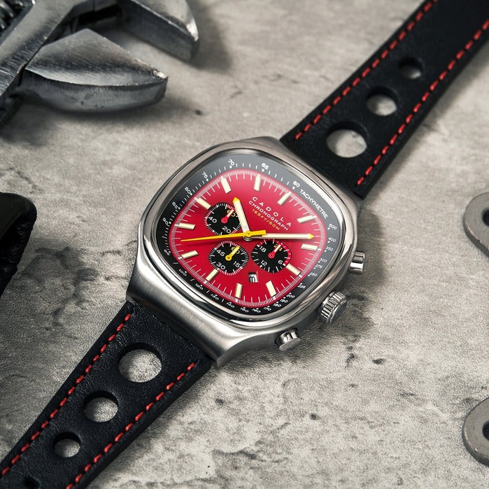 Cadola Hulme Chronograph Cherry Red angled shot picture