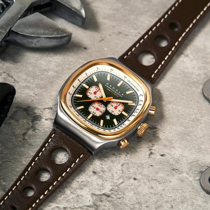 Cadola Hulme Chronograph Forest Green angled shot picture