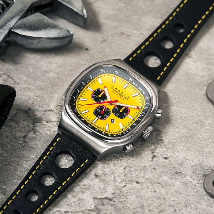 Cadola Hulme Chronograph Sunrise Yellow angled shot picture