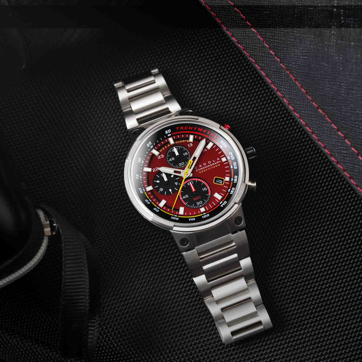 Cadola Surtees Meca Quartz Chronograph Diablo Red - Watches.com - CD - 1028 - 33