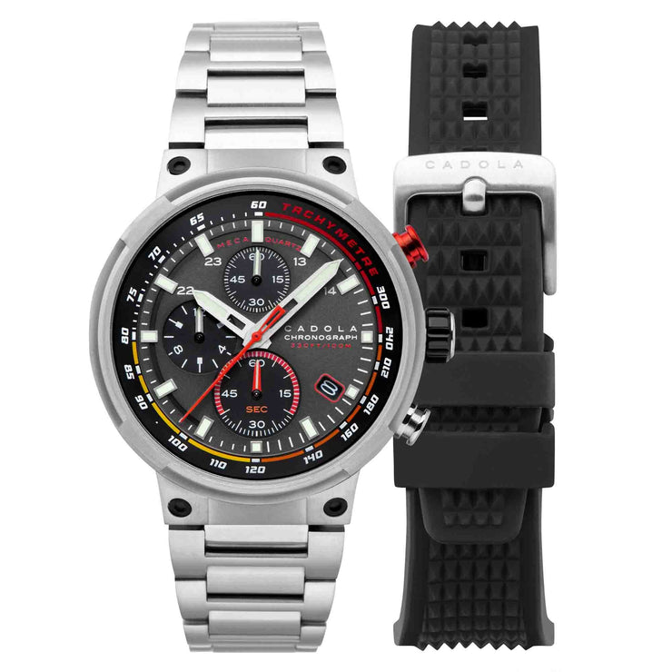 Cadola Surtees Meca Quartz Chronograph Graphite Black - Watches.com - CD - 1028 - 11