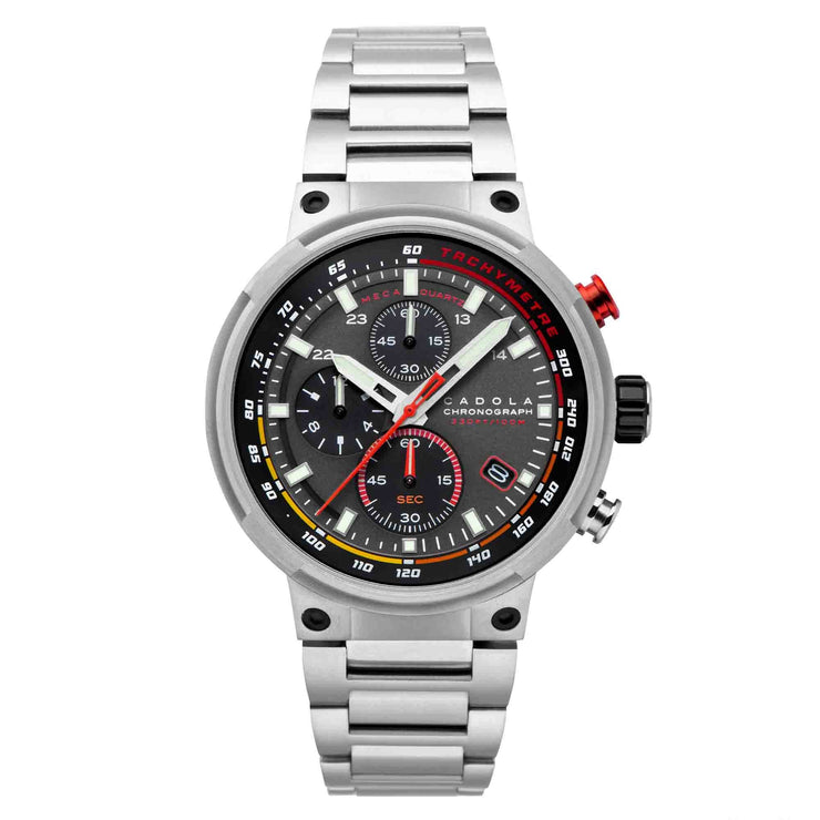 Cadola Surtees Meca Quartz Chronograph Graphite Black - Watches.com - CD - 1028 - 11