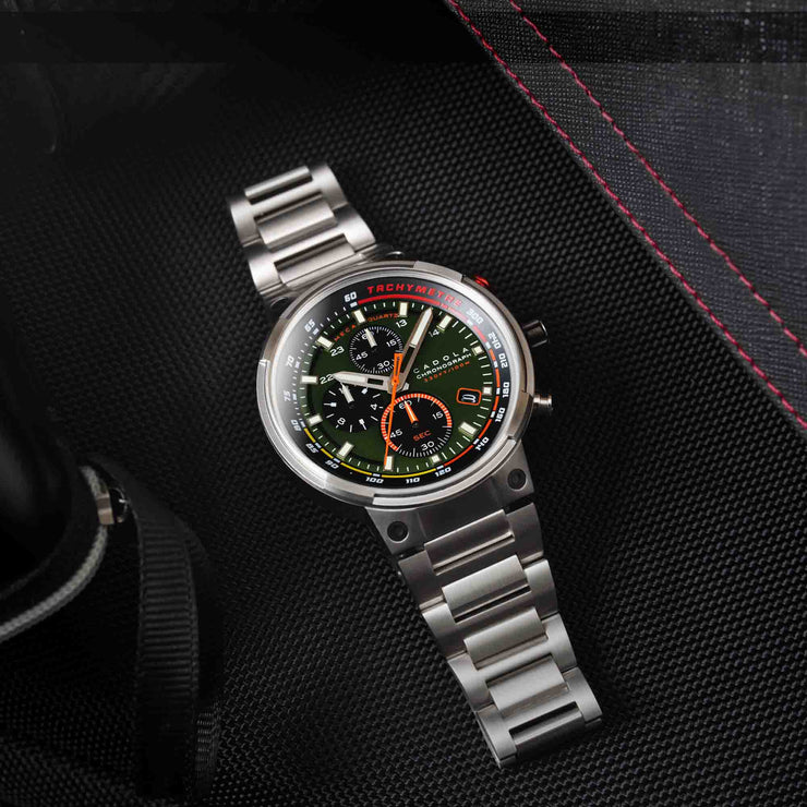 Cadola Surtees Meca Quartz Chronograph Grid Green - Watches.com - CD - 1028 - 44