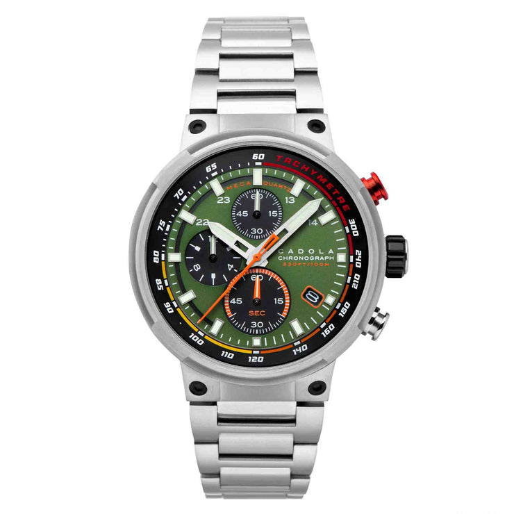 Cadola Surtees Meca Quartz Chronograph Grid Green - Watches.com - CD - 1028 - 44