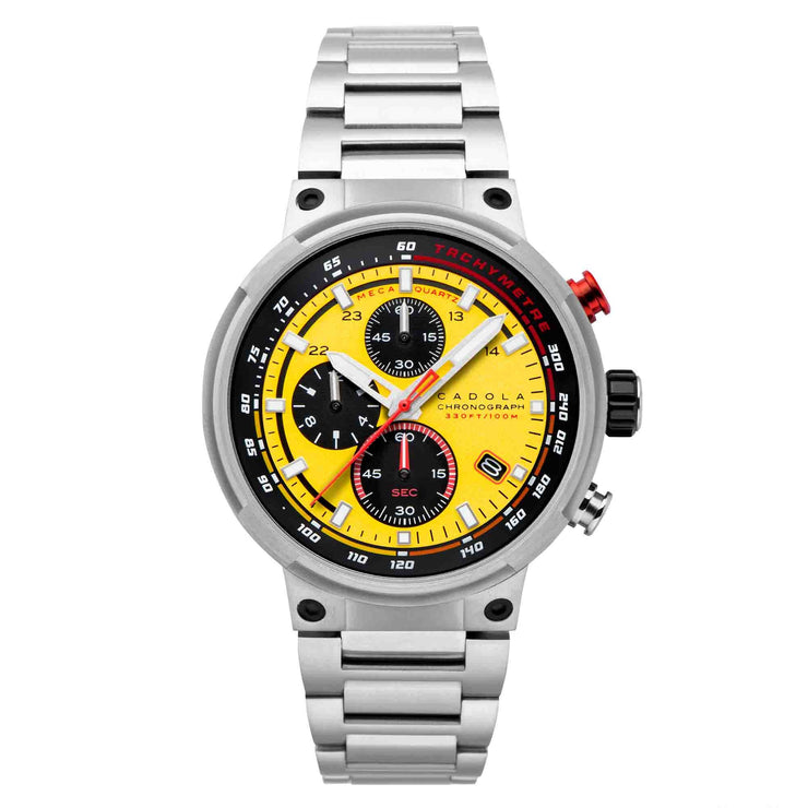 Cadola Surtees Meca Quartz Chronograph Hazard Yellow - Watches.com - CD - 1028 - 55