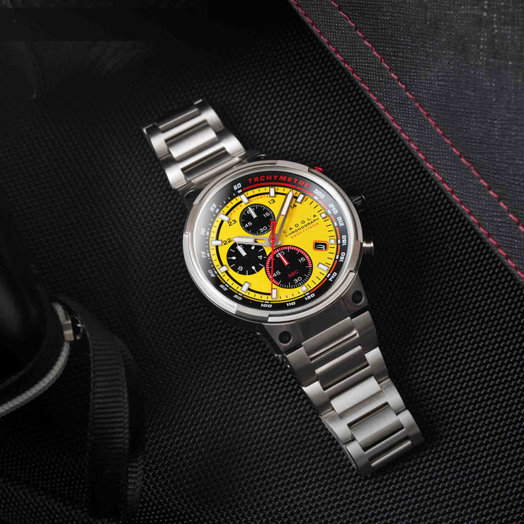 Cadola Surtees Meca Quartz Chronograph Hazard Yellow - Watches.com - CD - 1028 - 55