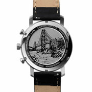 California Watch Co. Golden Gate Chrono Leather Black Silver - Watches.com - GLG - 1111 - 03L