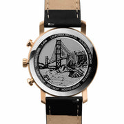 California Watch Co. Golden Gate Chrono Leather Rose Gold Black - Watches.com - GLG - 4434 - 03L