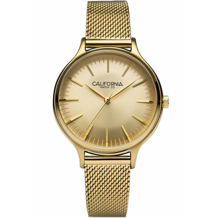 California Watch Co. Laguna 34 Mesh All Gold - Watches.com - LGW - 5555 - 05M