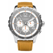 California Watch Co. Mavericks Chrono Leather Sand Gray White - Watches.com - MVK - 1110 - 12L