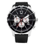 California Watch Co. Mavericks Chrono Leather Silver Black - Watches.com - MVK - 1131 - 03L