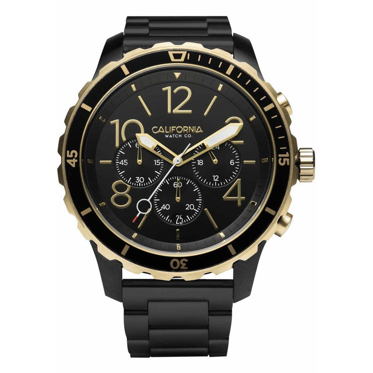 California Watch Co. Mavericks Chrono SS All Black Gold - Watches.com - MVK - 3535 - 03B