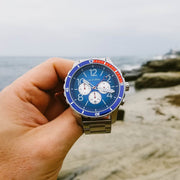 California Watch Co. Mavericks Chrono SS Navy Red - Watches.com - MVK - 1178 - 01B