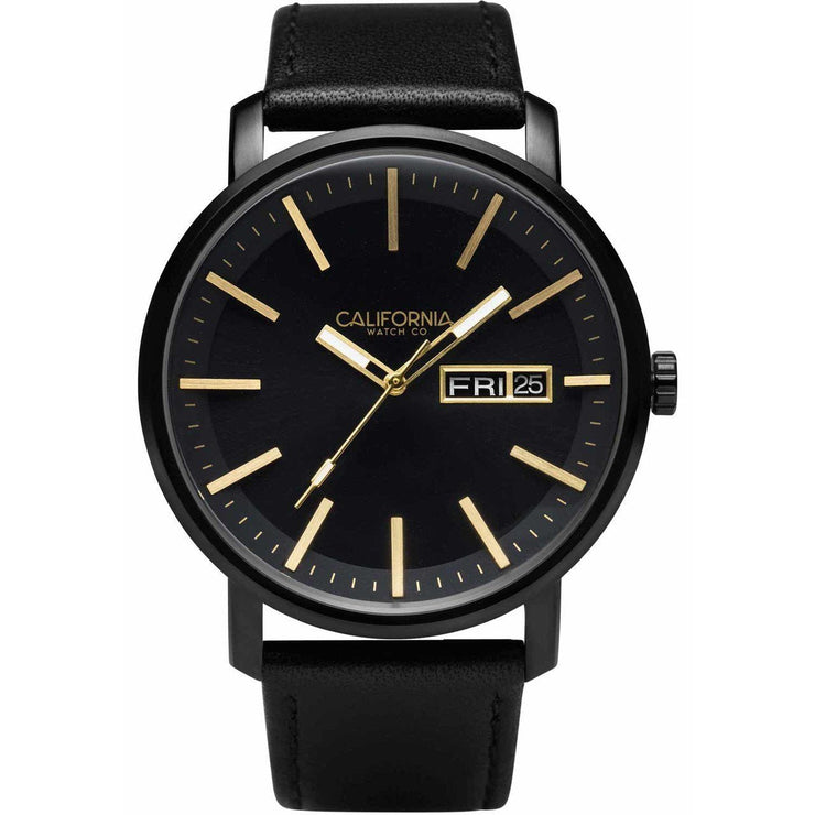 California Watch Co. Mojave Leather All Black Gold - Watches.com - MJV - 3335 - 03L