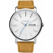 California Watch Co. Mojave Leather Sand White - Watches.com - MJV - 1101 - 12L