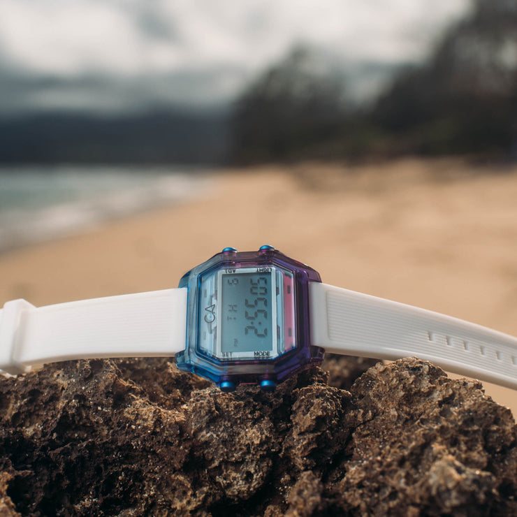 California Watch Co. Venice Beach Digital Deep Ocean White - Watches.com - VNB - 7977 - 00R