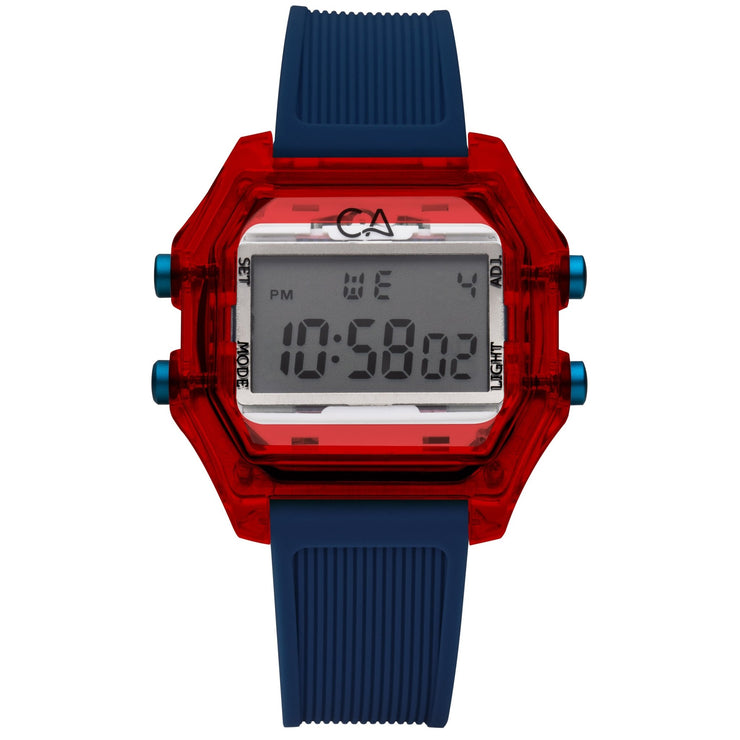 California Watch Co. Venice Beach Digital Red White Navy - Watches.com - VNB - 8870 - 44R