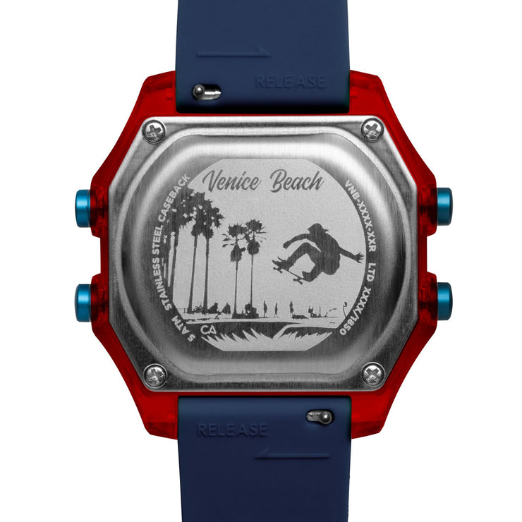 California Watch Co. Venice Beach Digital Red White Navy - Watches.com - VNB - 8870 - 44R