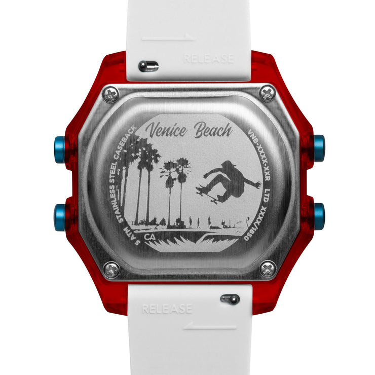 California Watch Co. Venice Beach Digital Red White - Watches.com - VNB - 8870 - 00R