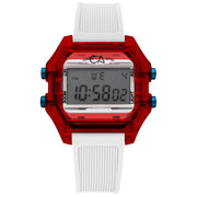 California Watch Co. Venice Beach Digital Red White - Watches.com - VNB - 8870 - 00R