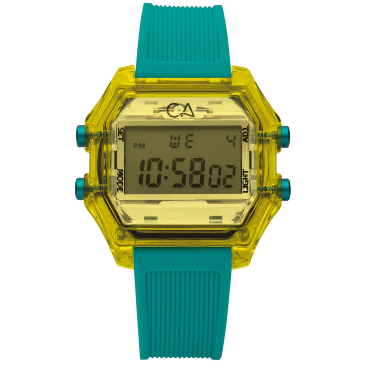 California Watch Co. Venice Beach Digital Yellow Teal - Watches.com - VNB - 9999 - 32R