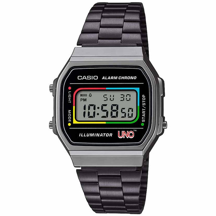 Casio Vintage A168 x Uno - Watches.com - A168WEUC - 1A