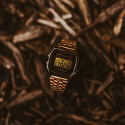 Casio classic black gold best sale