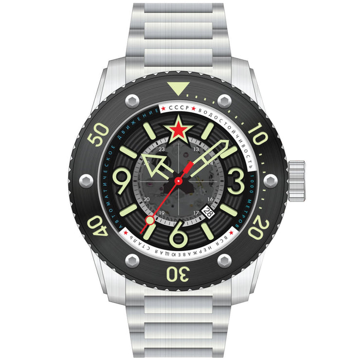 CCCP Naval Barrakuda Automatic Black - Watches.com - CP - 7094 - 11