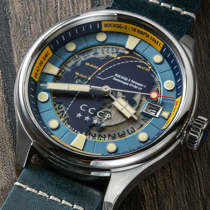 CCCP Space Leonov Automatic Blue angled shot picture