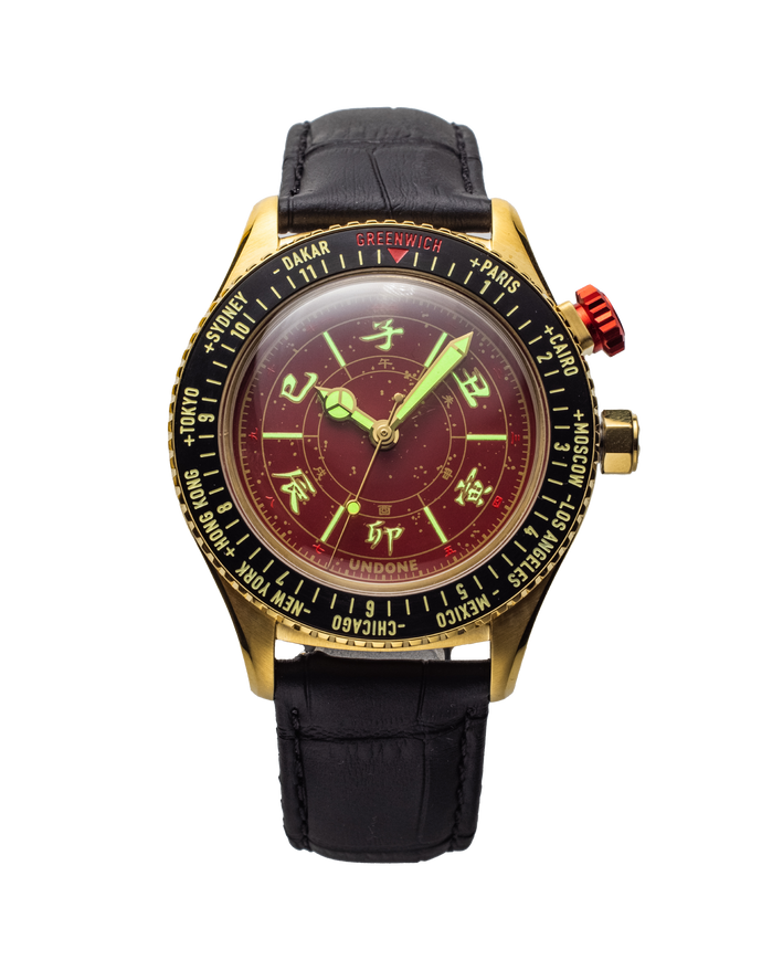 Undone Aero Chinese Hour 2024 Dark Red Dial angled shot picture