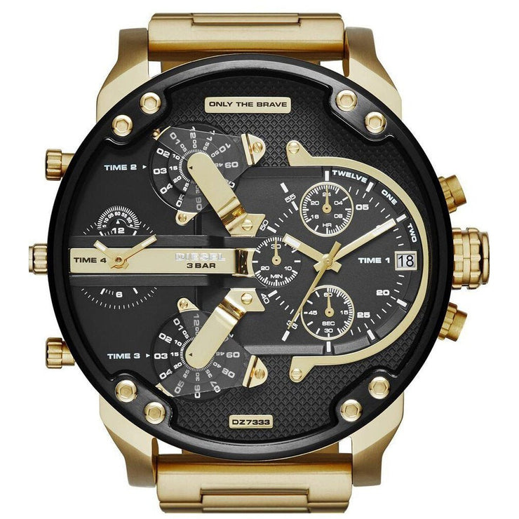 Diesel DZ7333 Mr. Daddy 2.0 Double Disc Jump Hour Gold - Watches.com - DZ7333