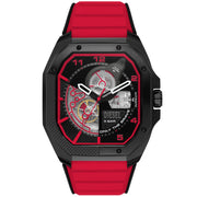 Diesel DZ7469 Flayed Automatic Black Red - Watches.com - DZ7469