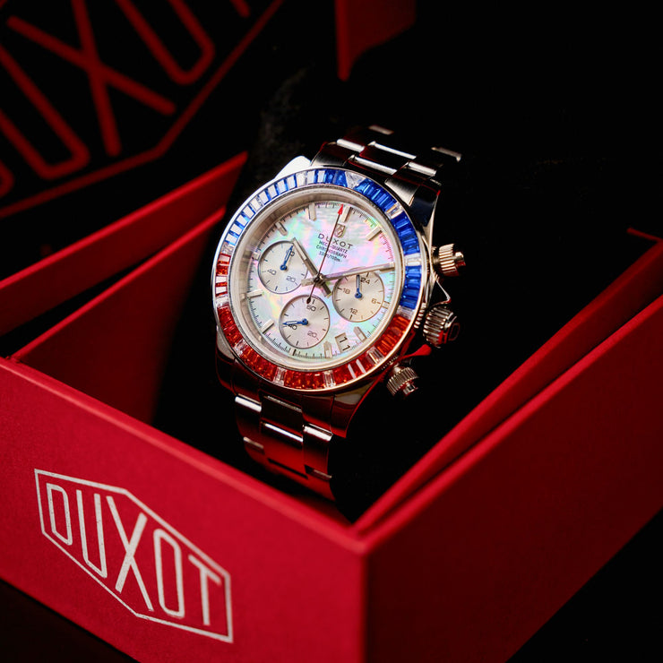 Duxot Accelero Rainbow Chronograph Pearl White - Watches.com - DX - 2064 - 11