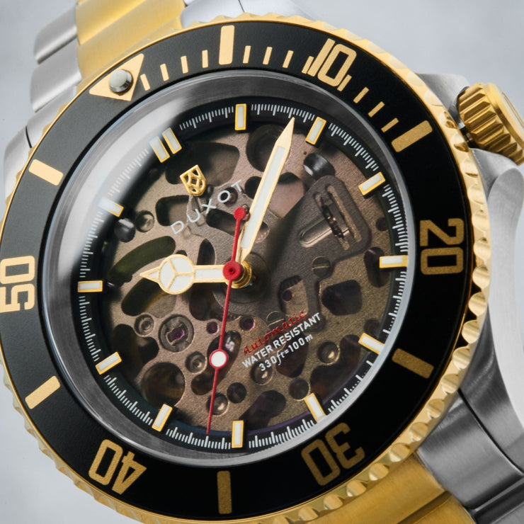 Duxot Atlantica Skeleton Automatic Caviar Black - Watches.com - DX - 2067 - 44