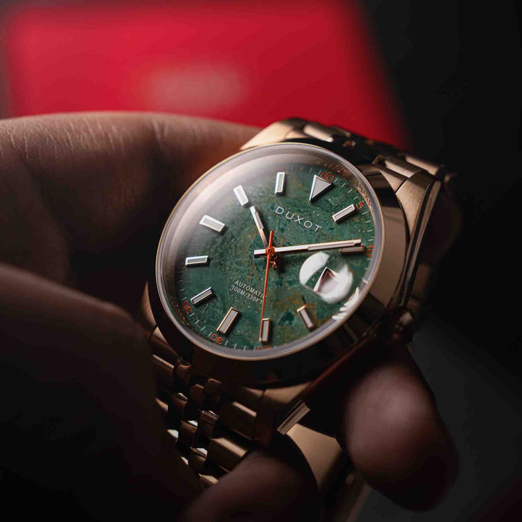 Duxot Vezeto Automatic Green Gemstone Limited Edition - Watches.com - DX - 2061 - BB