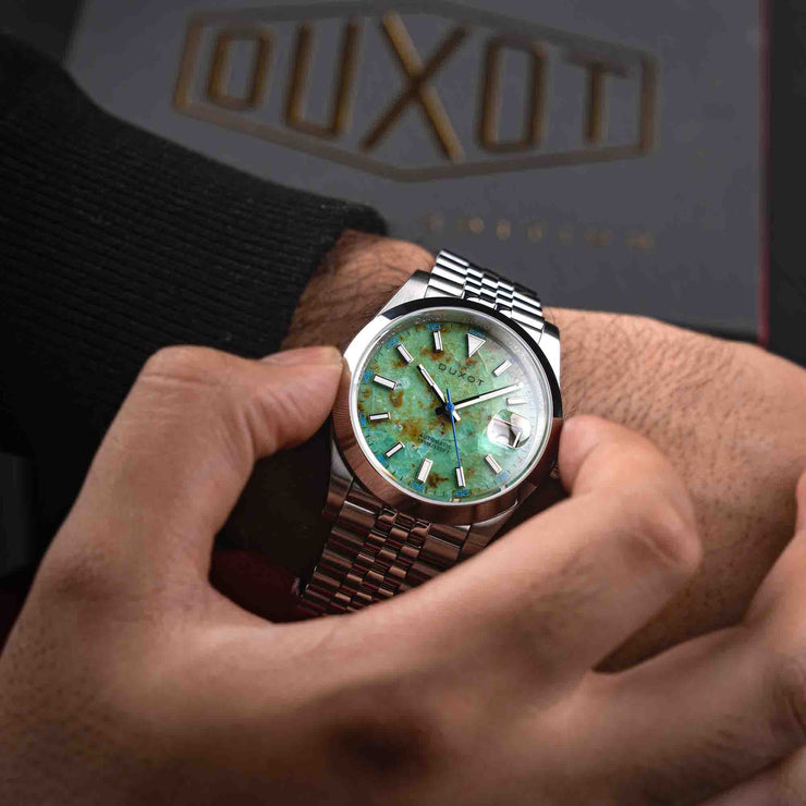 Duxot Vezeto Automatic Lime Green Gemstone Limited Edition - Watches.com - DX - 2061 - 55