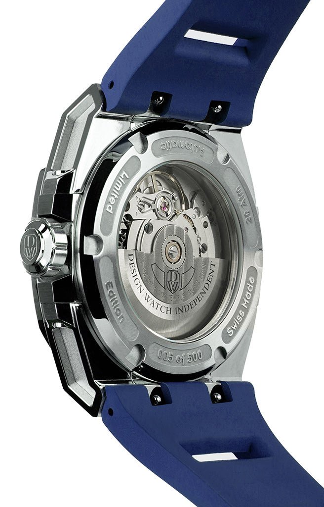 DWISS M3S Swiss Automatic Blue Limited Edition - Watches.com - M3S - blue - rubber - blue