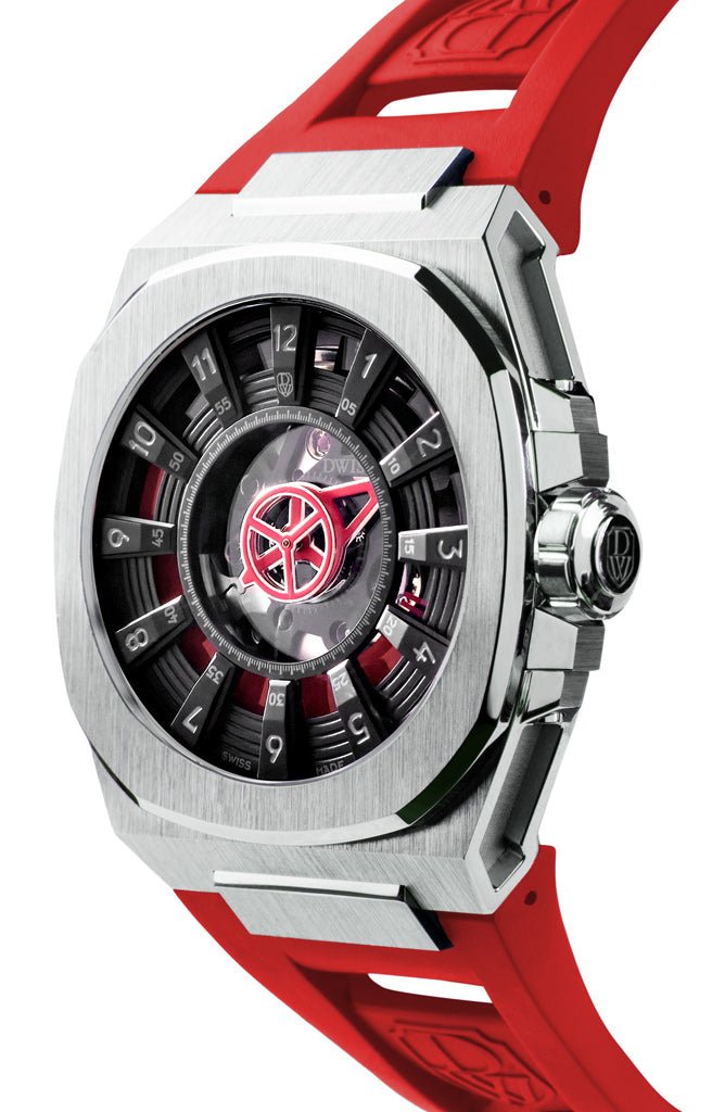 DWISS M3S Swiss Automatic Red Limited Edition angled shot picture