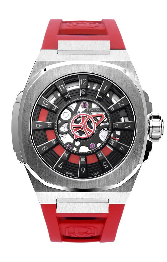 DWISS M3S Swiss Automatic Red Limited Edition - Watches.com - M3S - red - rubber - red - 1