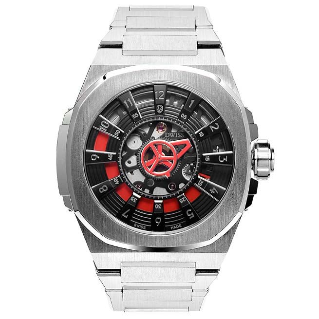 DWISS M3S Swiss Automatic Red SS Limited Edition - Watches.com - M3S - red - bracelet