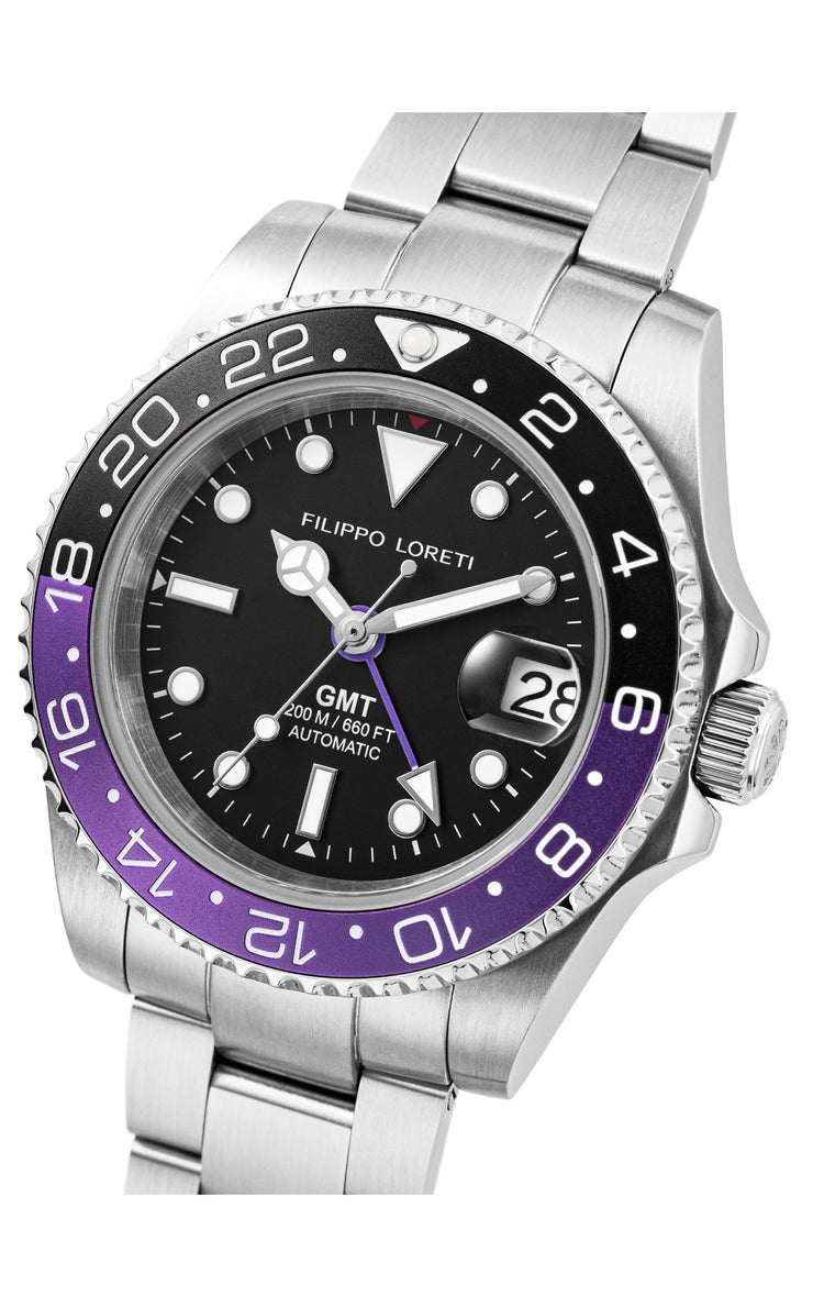 Filippo Loreti Aquadiver GMT Automatic Purple - Watches.com - 01095