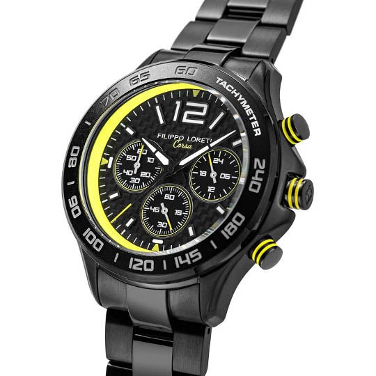 Filippo Loreti Ascari Corsa Sport Black Yellow - Watches.com - 01088