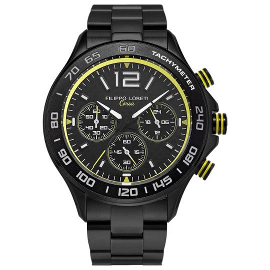 Filippo Loreti Ascari Corsa Sport Black Yellow - Watches.com - 01088