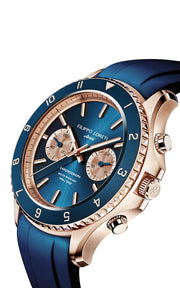 Filippo Loreti Ascari Indigo Rose Gold Rubber - Watches.com - 00556